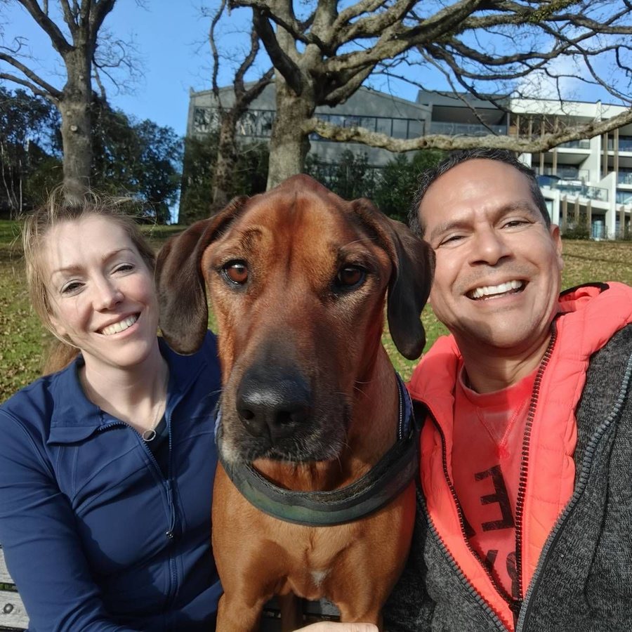Janine, Omar and their dog